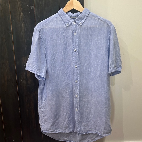 Blue LINEN Dress Shirt *HOST PICK* - Picture 1 of 6